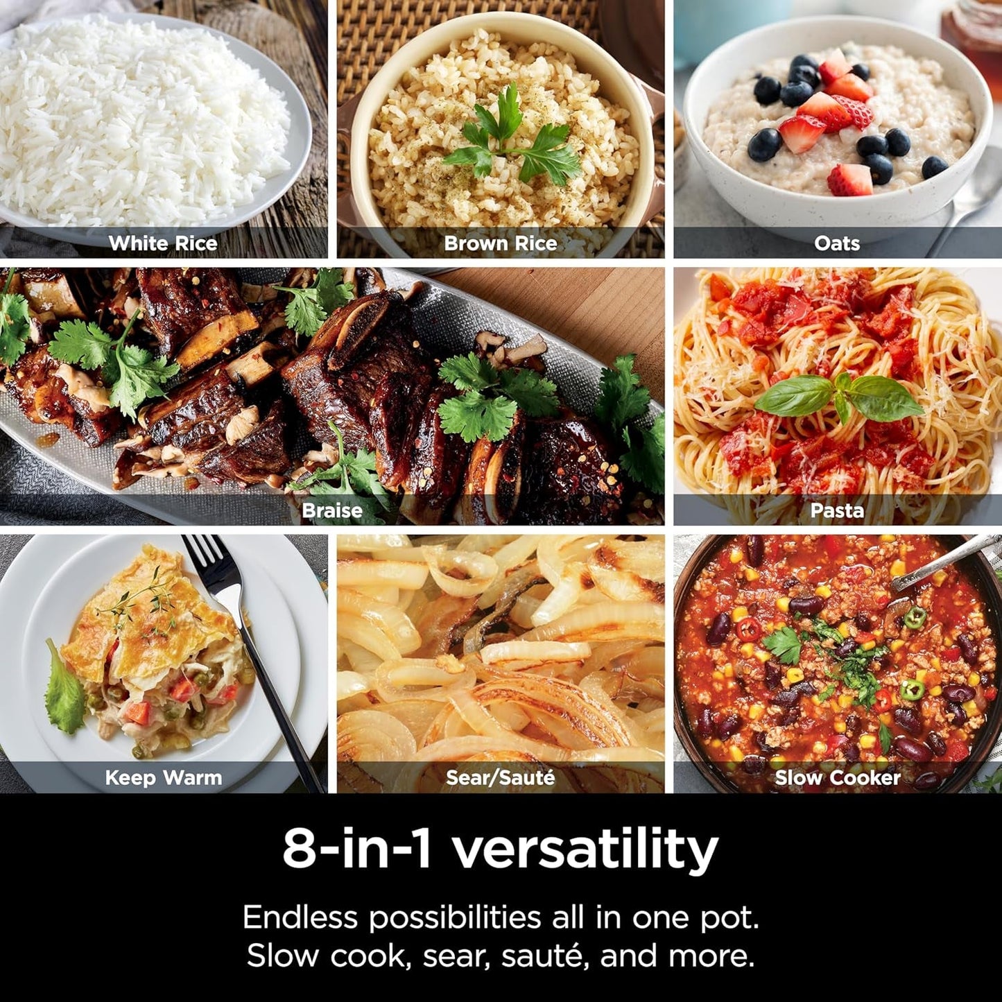 MC1101 Foodi Everyday Possible Cooker Pro, 8-In-1 Versatility, One-Pot Faster Cooking Replaces 10 Tools, Family-Sized Capacity with Adjustable Temp Control, 6.5 Quarts, Midnight Blue