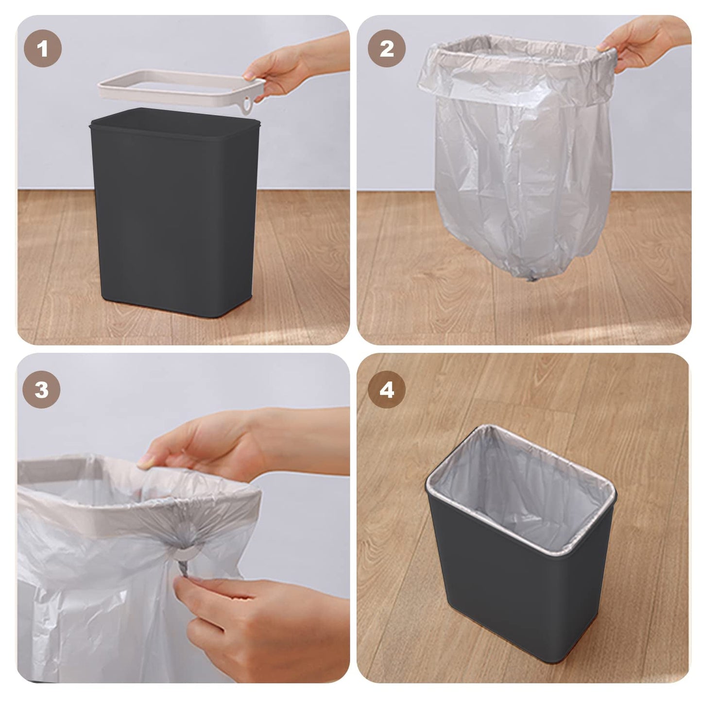 Touchless Bathroom Trash Can - 2.5 Gallon Smart Trash Can Sensor Motion - Skinny Trash Bin with Lid - Electric, Narrow, Plastic, Auto Open - Small Slim Automatic Garbage Can (Black)