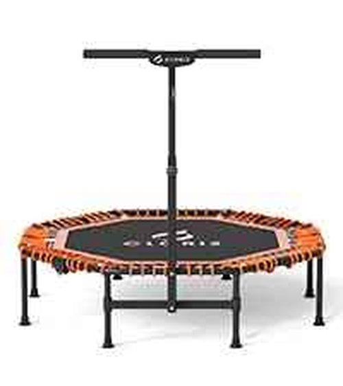 CLORIS 48in Folding Trampoline - Max Load 450lbs Mini Rebounder Fitness Trampoline with Adjustable Foam Handle, with safty Padded Cover Best Gift (48'' Orange)