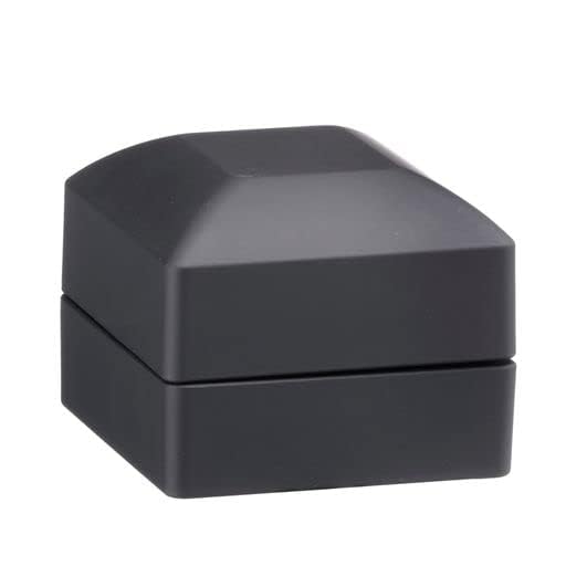 Allure - Large Necklace Box With LED Light, Square Shaped, Elegant Diamond Necklace Case, For Unique Proposal, Engagement Or Wedding, Luxury Black Velvet Interior Jewelry Display Gift Box