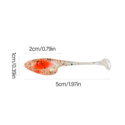 25Pcs Paddle Tail Swimbaits T Tail Baits with Storage Box Soft Fishing Lures for Trout Artificial Baits Fishing Lure