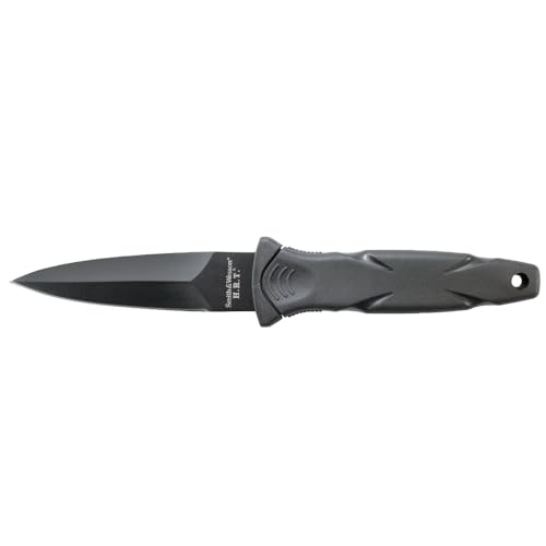 Smith & Wesson SWHRT3BF 7.5in High Carbon S.S. Full Tang Fixed Blade Knife with 3.5in False Edge Blade and TPR Handle for ...