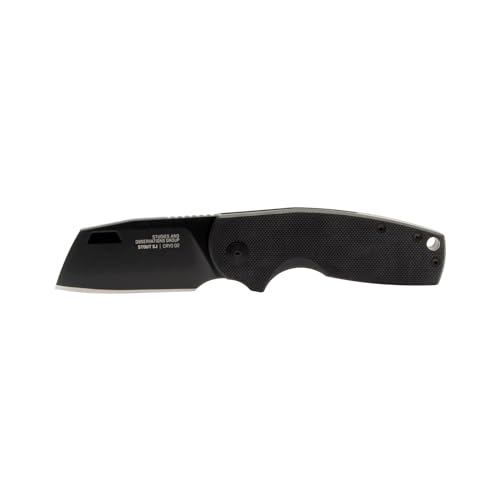 SOG Stout SJ Cleaver Daily Ambidextrous Pocket Folding Knives with Slip Joint Mechanism | G10 Handle | CRYO D2 Steel Blade