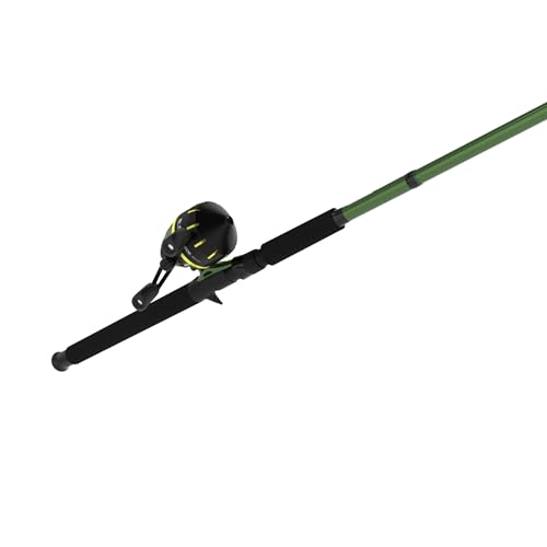 Zebco 606 Big Cat Spincast Reel and Fishing Rod Combo, 7-Foot 2-Piece Telescopic Rod, Medium-Heavy Power, Moderate-Fast Ac...