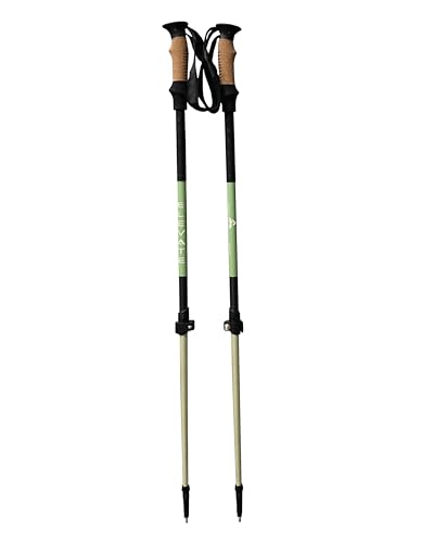 Elevate Lightweight Collapsible Trekking Pole Pair- Carbon Fiber and Aramid Fiber with Cork Grips- Made in USA