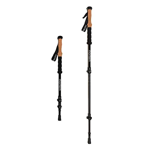 Montem Ultra Strong Trekking, Walking, and Hiking Poles - One Pair (2 Poles) Anti-Shock Cork Handle - Collapsible, Lightwe...