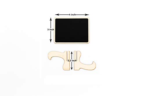 DSTELIN 10 Pack Mini Chalkboards Signs with Easel Stand, Small Rectangle Chalkboards Blackboard, Wood Place Cards for Wedd...
