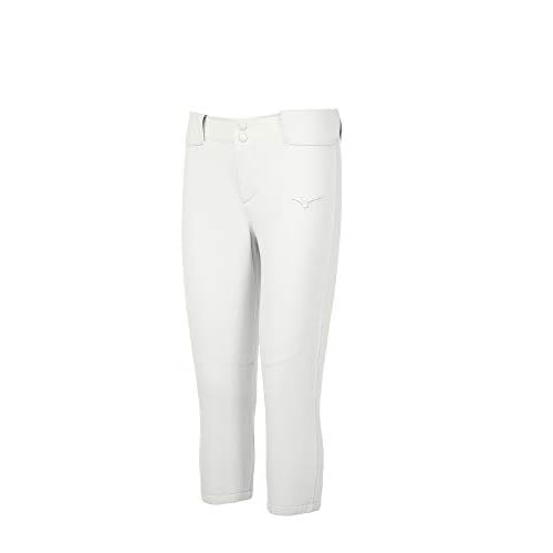 Mizuno Women's Belted Stretch Fastpitch Softball Pant, White, Small