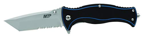 Smith & Wesson M&P Officer 7.25in High Carbon S.S. Ultra Glide Folding Knife with 3.25in Tanto Blade and G10 Handle for Ou...