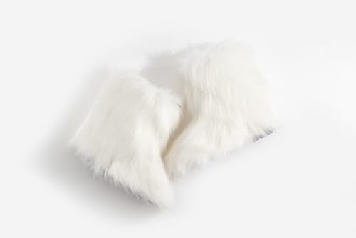 IXU Women's Faux Fur Boot Furry Fluffy Round Toe Suede Snow Winter Women Boots Comfy Plush Warm Short Outdoor Indoor Flat ...
