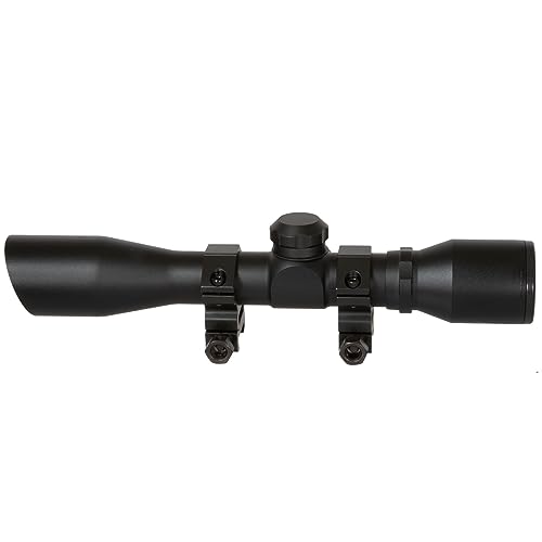 TRUGLO 4x32MM Compact Tactical Hunting Shooting Durable Waterproof Fogproof Scratch-Resistant Aluminum Tube Diamond Reticle Riflescope with Weaver-Style Rings & Lens Covers Included