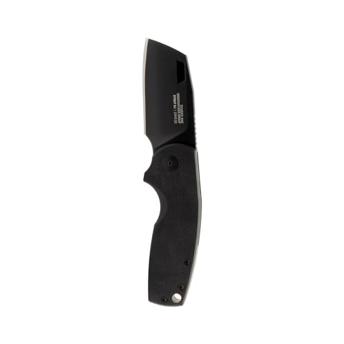 SOG Stout SJ Cleaver Daily Ambidextrous Pocket Folding Knives with Slip Joint Mechanism | G10 Handle | CRYO D2 Steel Blade