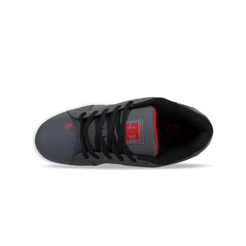 DC Men's Net Skate Shoe, Grey/Black/RED, 14