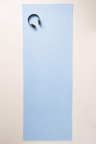 Shandali Hot Yoga Towel - Suede, 100% Microfiber, Super Absorbent, Bikram Yoga Towel, Placid Blue - 26.5 x 72