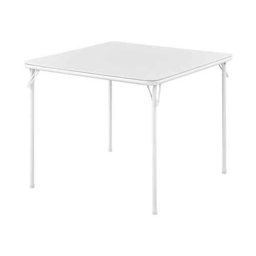 KAIHAOWIN Square Folding Table Vinyl Upholstery Card Table Dining Party Table with Collapsible Legs Portable for Indoor Ou...