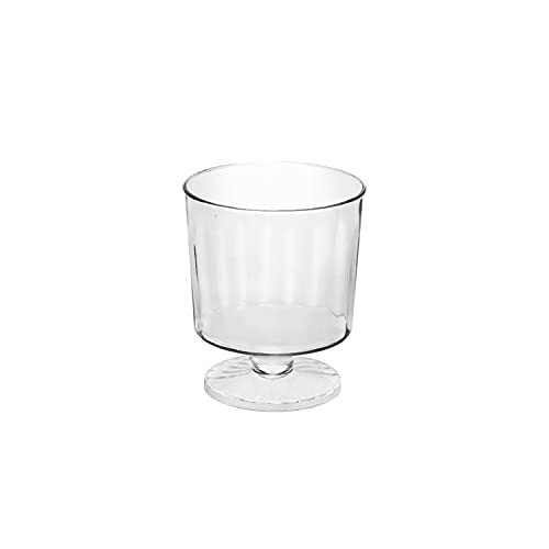 Party Essentials Disposable Plastic 2-Ounce Mini Stemware Glasses, for Wine Tastings, Small Portions, Food Samples, Condim...