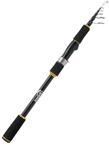 Jenseits Telescopic Fishing Rod with Extended 10-Inch Long Handle Grip - 7ft 24T Carbon Fiber Portable Travel Pole, Medium...