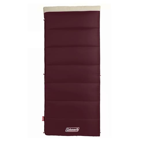 Coleman Autumn Glen 50°F Sleeping Bag, Lightweight Sleeping Bag with No-Snag Zipper & Storage Stuff Sack, Machine Washable...