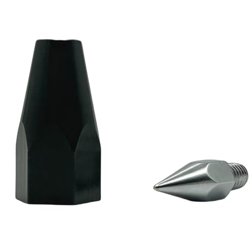 2 Pack Prism Pole Tip Replaceable Sharp - Pointed Surveying Pole Tip - 5/8 Female Thread - Fits GPS Carbon Fiber Pole, Cen...