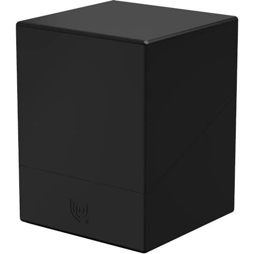 Ultimate Guard Boulder Solid 100+, Deck Case for 100 Double-Sleeved TCG Cards, Black, Secure & Durable Storage for Trading Card Games, No Transparency