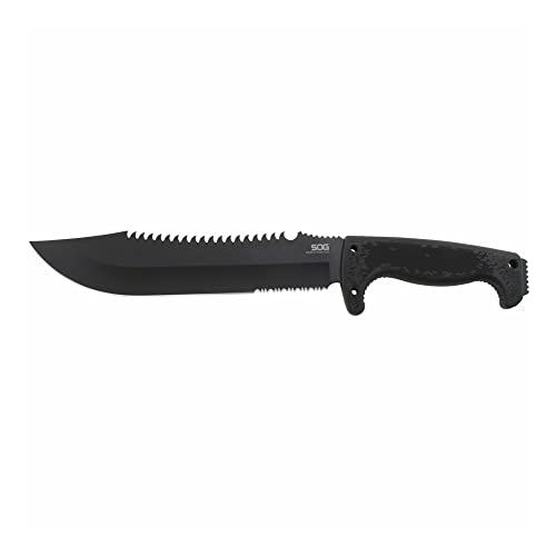 SOG Jungle Primitive Fixed Blade- Field and Camping Tactical Machete with Sheath for Clearing Brush, Full Tang Survival Kn...
