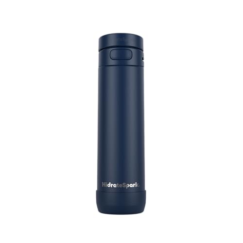 HidrateSpark PRO 2 21 oz Smart Ready Water Bottle with Silicone Boot - Chug Navy