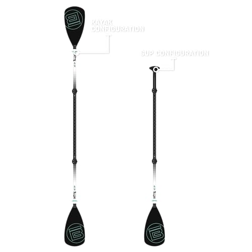 Bote 4-Piece Hybrid Paddle Aluminum Stand Up Paddle Board Kayak Universal Convertible Axe Blade Paddle Fishing Kayaking Su...