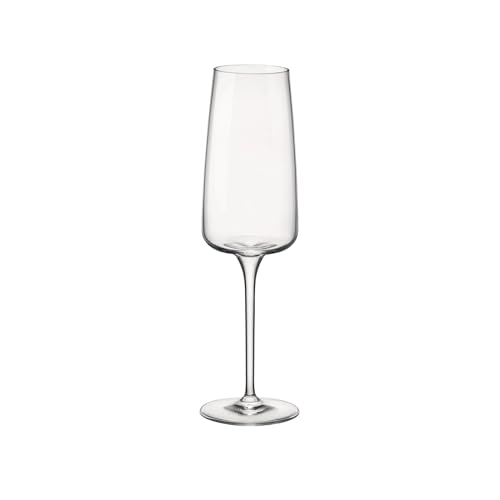 Bormioli Rocco Planeo 8.75 oz. Sparkling Wine and Champagne Flute Glasses, Set of 4