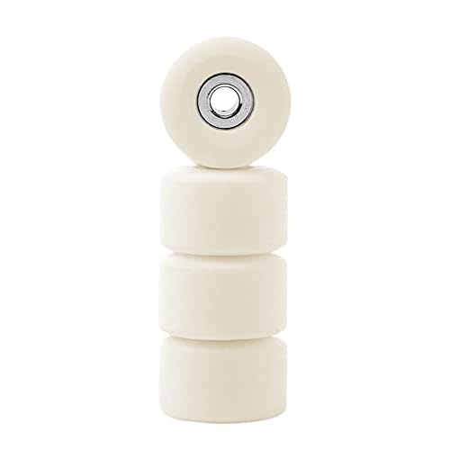 Teak Tuning Apex 61D Urethane Fingerboard Wheels - New Street Shape, 7.7mm Diameter - Ultra Spin Bearings - Made in The USA - Cream Colorway