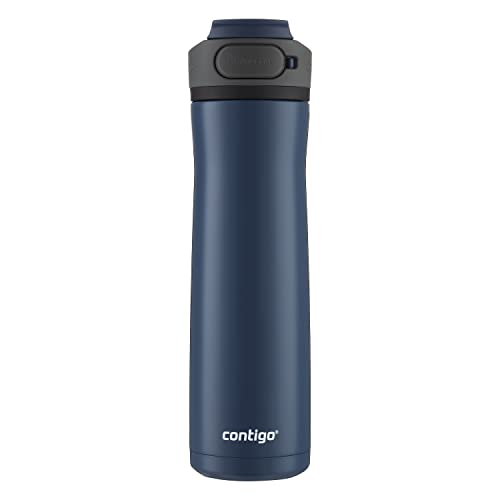 Contigo Cortland Chill 2.0 Blueberry Stainless Steel Water Bottle Vacuum-Insulated Spill-Proof Lid 24oz Ideal for Hot or C...