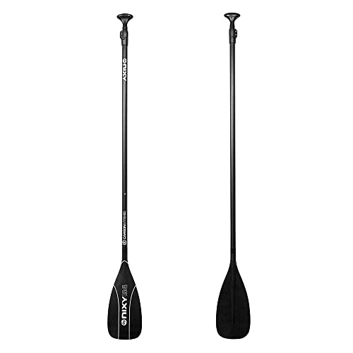 NIXY Carbon Fiber Hybrid SUP Paddle Adjustable 3-Piece Stand Up Paddleboard Paddle – Blade Size 90 - Lightweight and Float...