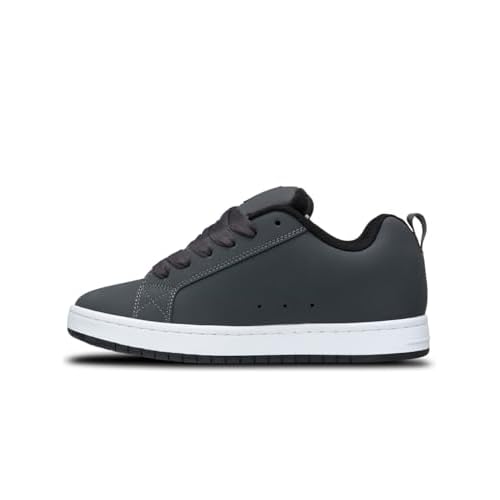 DC Men's Court Graffik Skate Sneaker Shoe, Grey/Black/Green, 11