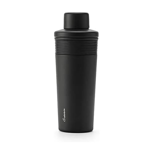 Rabbit Wine 18 oz Stainless Steel Cocktail Shaker, Multi-Use Stainless Steel Topper with 1.5 oz Jigger Cap and Strainer, B...