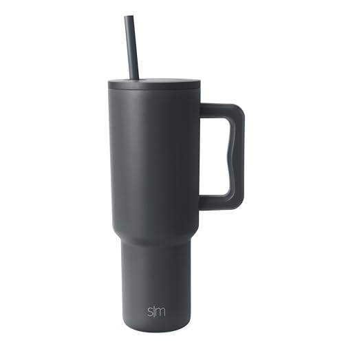 Simple Modern 40 oz Trek Tumbler with Handle and Straw Lid | Cup Holder Friendly Insulated Stainless Steel Travel Mug | Gr...