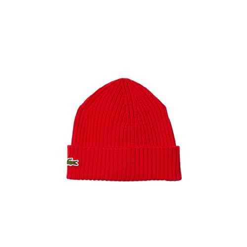 Lacoste Mens Rib Knit Brushed Wool Beanie