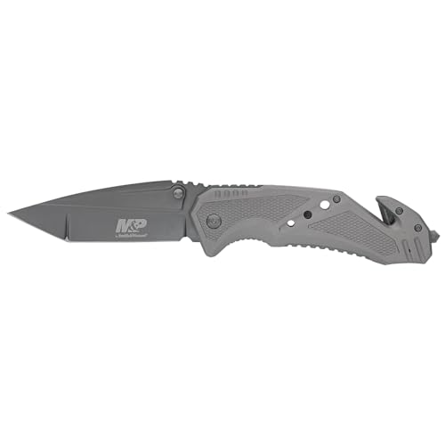 Smith & Wesson M&P SWMP11G 8.9in High Carbon S.S. Folding Knife with 3.8in Tanto Point Blade and Aluminum Handle for Outdo...