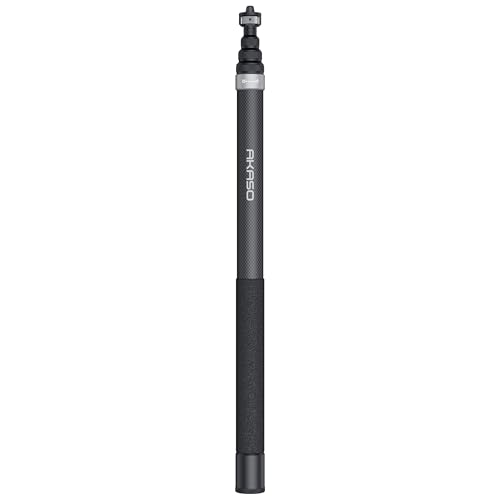 AKASO 118"/3m Invisible Selfie Stick - Carbon Fiber Extension Pole for Insta360 X5/X4/X3, DJI Osmo 360, GoPro Hero 13/12/1...