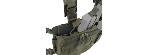 Lancer Tactical D3CRH Chest Rig w/Quad & 9mm Magazine Pouches (OD Green) – Compatible with Tactical Backpack (Not Included)