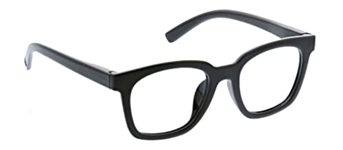Peepers by PeeperSpecs Women's to The Max Square Blue Light Blocking Reading Glasses, Black, 49 + 1.5