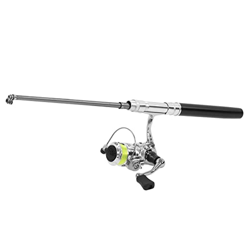 Sunicon Portable Pen Shape Fishing Rod, Mini Pocket Collapsible Fishing Pole Kit Spinning Fishing Gear Organizer Pole Tele...