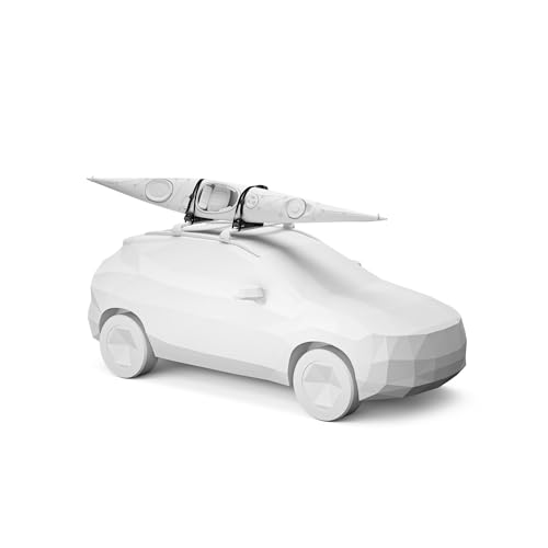 Thule Hull-a-Port Aero Rooftop Kayak Rack - Carries 1 Kayak - Anti-Theft Design - Foldable Design - Rubber Padding mountin...
