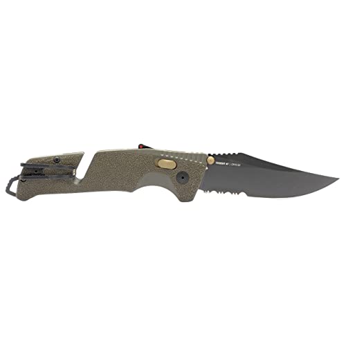 SOG Trident at Ambidextrous Professional Partially Serrated Folding Knives | Heat-Treated CRYO D2 Stainless Steel Blade