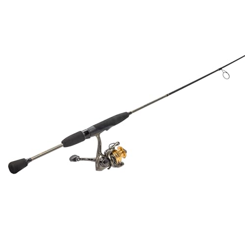 Lew¡¯s Laser Lite Spinning Reel and Fishing Rod Combo, IM6 Rod with Fast Action, 3+1 Bearings, Speed Lube, Metallic Gray/Gold/Black