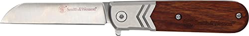 Smith & Wesson Executive Barlow 6.25in Stainless Steel Assisted Opening Folding Knife with 2.75in Sheepsfoot Blade and Afr...