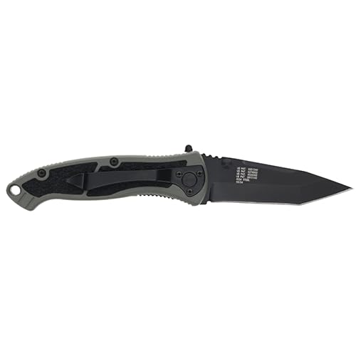 Smith & Wesson Special Ops SPECM 7.4in S.S. Assisted Opening Knife with 3.1in Tanto Blade and Aluminum Handle for Outdoor,...