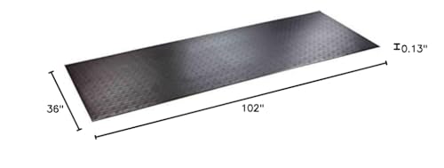 SuperMats High Density Commercial Grade Solid Equipment Mat 29GS Made in U.S.A. for Large Treadmills Ellipticals Rowers Water Rowing Machines Recumbent Bikes and Exercise Equipment (3-Feet x 8.5-Feet) (36" x 102") (91.4 cm x 259.1 cm),Black