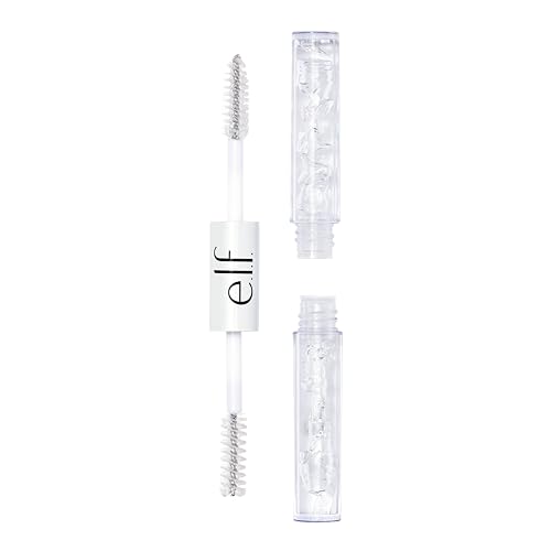 e.l.f. Clear Brow & Lash Mascara, Dual-Sided Brushable Clear Gel For Groomed Brows & Eyelashes, Long-Wear Conditioning For...