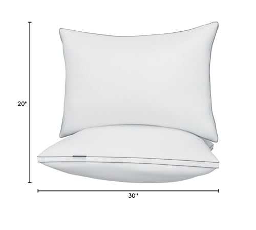 viewstar Pillows Queen Size Set of 2, Hotel Quality, Down Alternative Gusseted Bed Pillows for Side, Back, or Stomach Sleepers, White