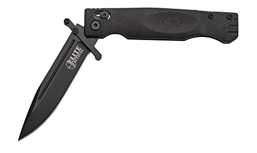 Elite Tactical Folding Knife, 8.5 Inch Total Length, D2 Steel Blade, Black ET-FDR012BK