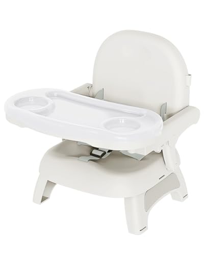 BBsecure Booster Seat for Kitchen Chair, 3-in-1 Foldable Baby Booster Seat with Removable Dual Tray & 3-Point Harness, Por...